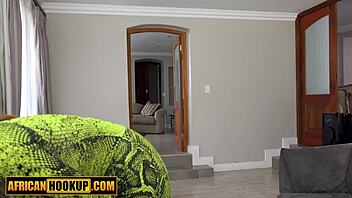 Ebony dancer rides big white cock POV at fake audition