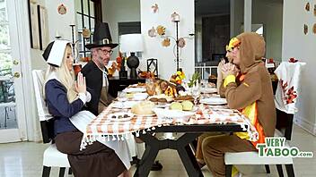 Wet Thanksgiving feast dripping with lust