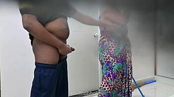 telugu andhra maid gets naughty with landlord in steamy huge-tits play.