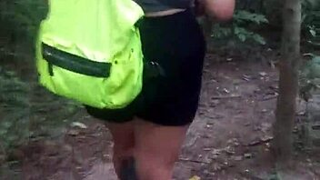 sucking big tits in public woods 😍