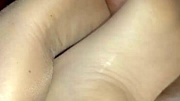 homemade session with footjob using sheer nylons