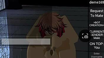 Deme169 boldly bends Spatz McAllister over for intense doggystyle in Roblox