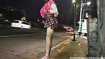 damn, mexican tranny flashes huge cock on cablebus in wild public display!