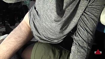 yo, assjob and thigh banging with pre-cum on green shorts feels wild