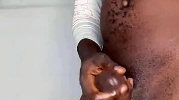 Ninja Man Strokes Monster Cock to Explosive Cum Release