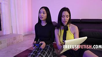 gamer teen 18+s join free use game with stepdad! 🎮