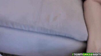 White amateur MILF in green leather pants gets doggy style fucking and blowjob.