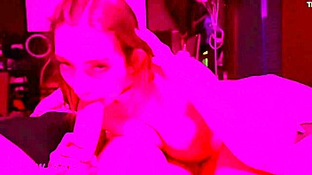 Girlfriend fucks in neon vip room pov with bailey base