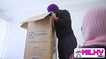 Stepmom with Big Tits Bangs Thieves While Stepson Watches! 😱