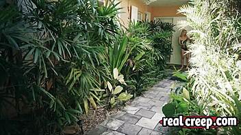 blonde slim babe lost in forest encounters horny pursuer