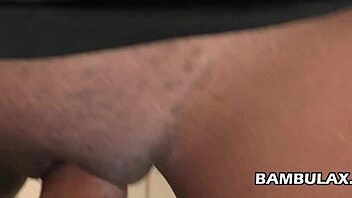 Ebony close up cum inside in interracial pov