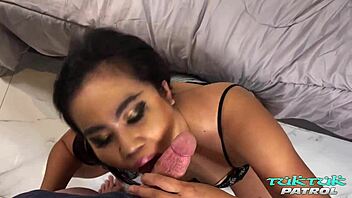 Ever seen an Asian fatty handle such a huge white dick?