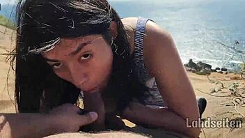 teen swallows cum outdoors in public cumshot