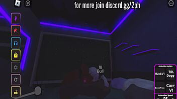 Big tits and big ass get fucked in Roblox condo
