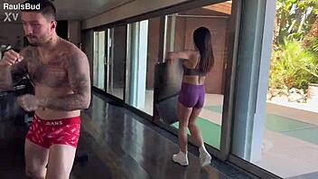 trio in gym huge ass made workout impossible 😏