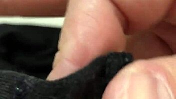 Guy Places His Cock On Girlfriend's Dirty Panties For A Teasing Moment