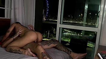 Tattooed Brunette Gets Creampie With Toys