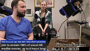 Ava’s bald pussy gets flooded with cum in this missionary scene