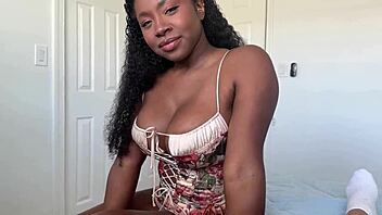 Black mom teaches white son how to pleasure her