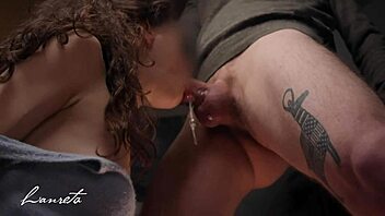 i pushed her head down for cum in throat deep mouth fucking