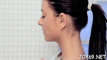 Honey enjoys intense solo dildo play