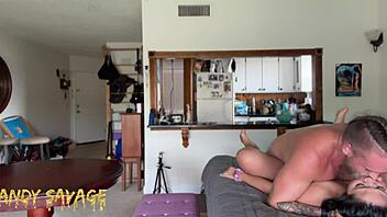 Amateur couple dominates Asian girlfriend before work