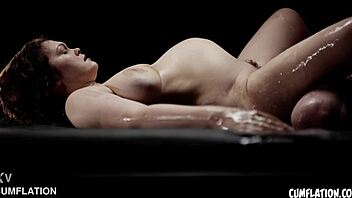 busty alice peachy gets hot milk cum in her fat pussy. she totally loves cumflation sex!