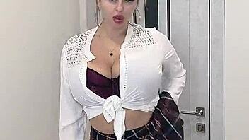 A neighbor with natural tits came to your room. What are you going to do with her?