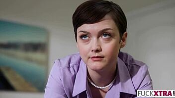 small secretary gets fucked hard by her new boss in the office with deepthroat.