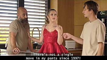 European girl enjoys watching her father in law's cock