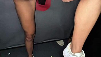 Beautiful wife fisting tight ass in swingers glory hole 😏