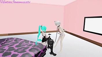 Female Dominatrix Plays with Her Slave in Anime Hentai Style