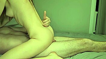 Intense Stepsister Rides Toy in Bedroom