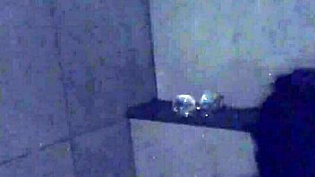 Asian Slut Wife Masturbates with Dildo in Gym Shower Solo.