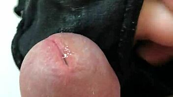 Guy Places His Cock On Girlfriend's Dirty Panties For A Teasing Moment