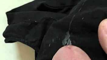 Guy Places His Cock On Girlfriend's Dirty Panties For A Teasing Moment