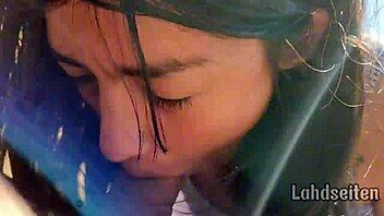 teen swallows cum outdoors in public cumshot