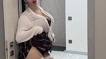 A neighbor with natural tits came to your room. What are you going to do with her?