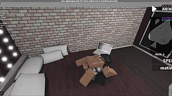 Playing Roblox and getting fucked by a fan in a studio condo