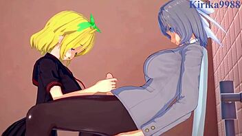 ryona and yumi intense lesbian play and futanari sex - senran kagura hentai