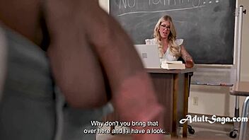 size matters when lolly dames and mighty dee explore backdoor action in classroom setting