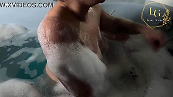 lexie grants, a chubby amateur, relaxes in the bathroom solo.