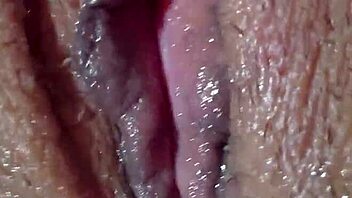 Girl Masturbates Alone at Home, Fingering Pussy to Orgasm