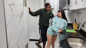 rioc fucks the beautiful busty jennie in the kitchen 😍