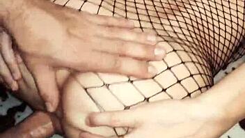 I’m obsessed with fishnet underwear on this milf for pov anal action