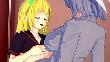 ryona and yumi intense lesbian play and futanari sex - senran kagura hentai