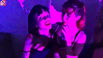 these 4 little 18+ sluts are smoking, worshiping feet, stripping, kissing, and deepthroating at the party.