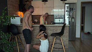 did you see how she cheated and kissed him with cum on her lips?