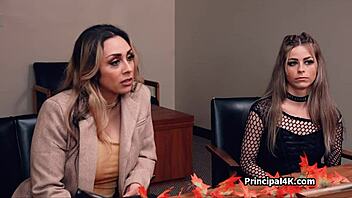 two chicks ride principal tony's hard cock at work 😜