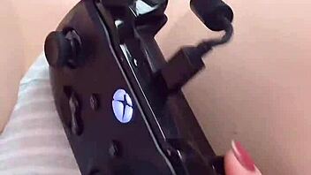 caught my curious step sister masturbating and filled her up